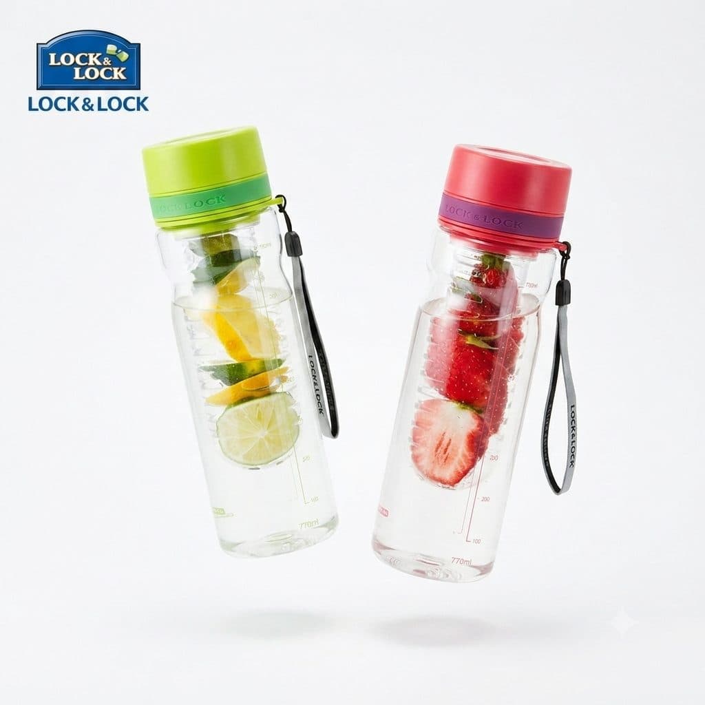 Bình nước cao cấp Lock&Lock 770ml HLC364, có lõi lọc trà, hoa quả detox